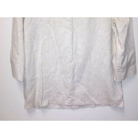 womens FLAX BLEND top Sz L beige RELAXED Lagenlook collared pockets Alice Stuart - Picture 8 of 8